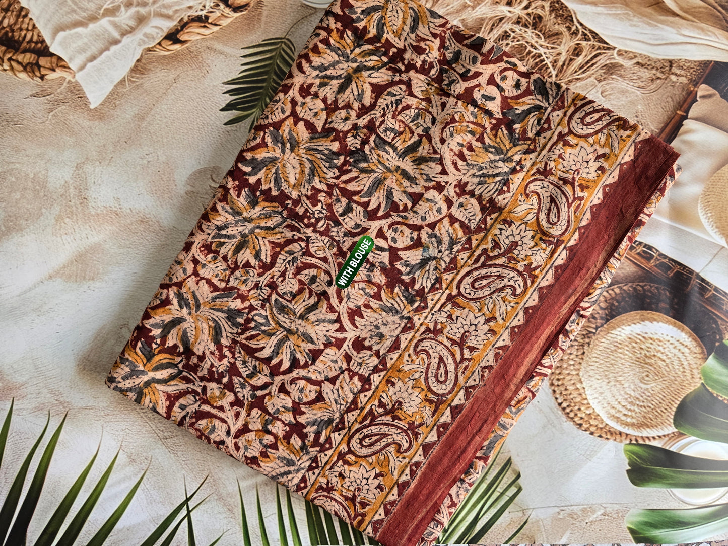 Kalamkari Mul Cotton-Brown