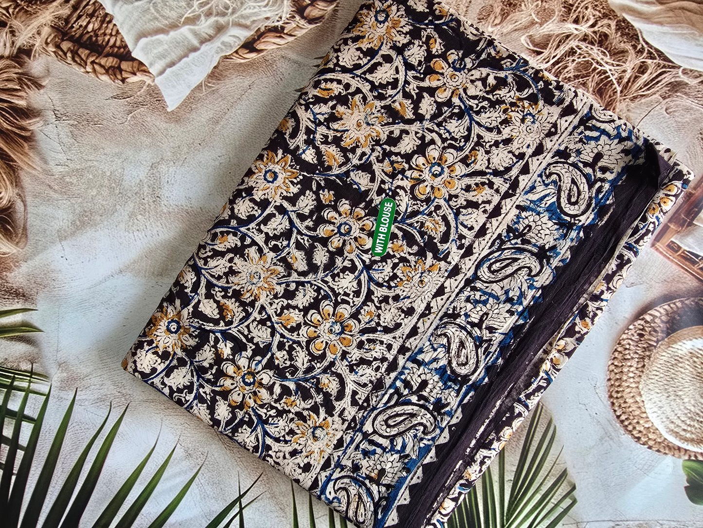Kalamkari Mul Cotton - Black