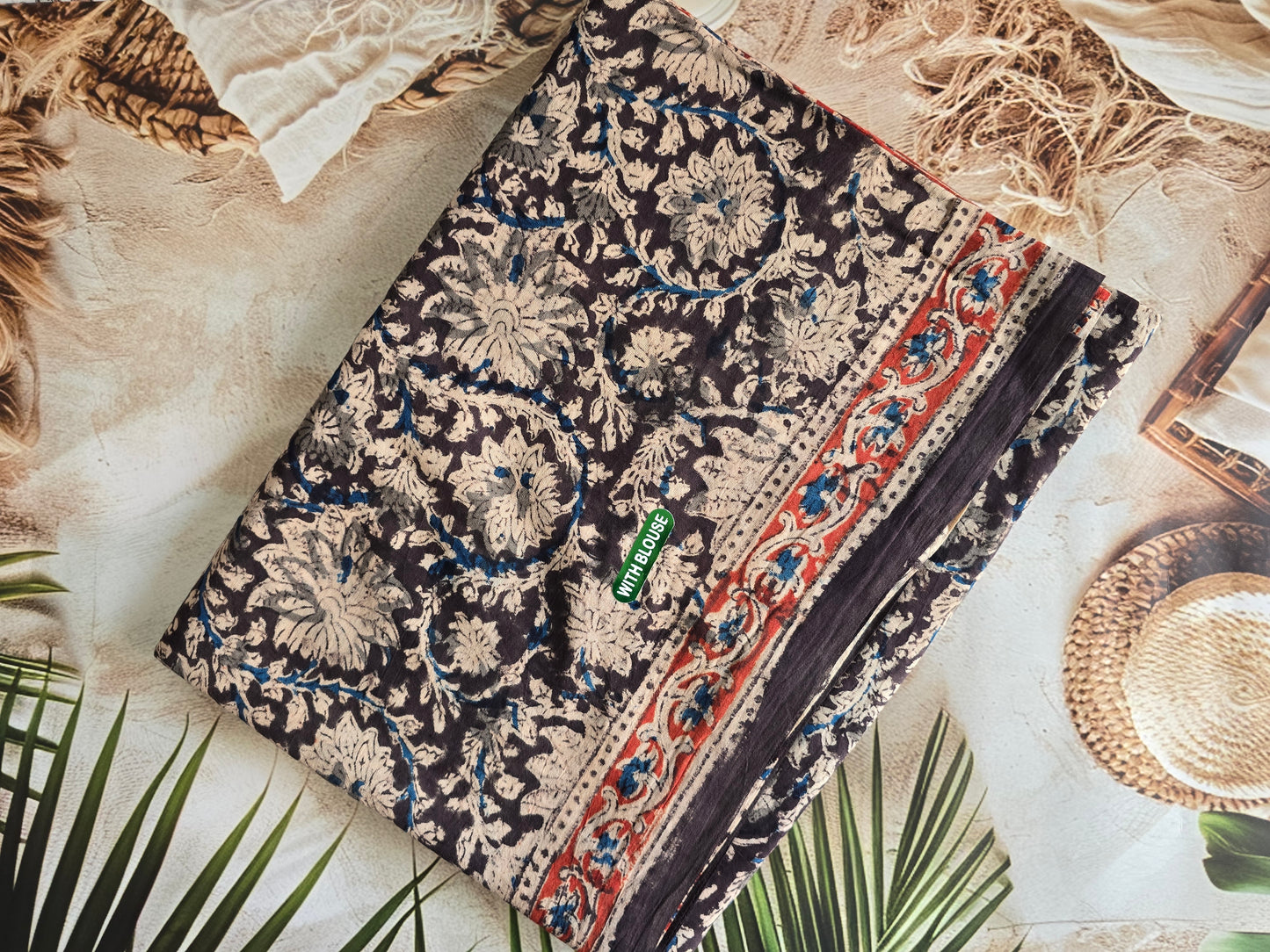 Kalamkari Mul Cotton-Dark Brown