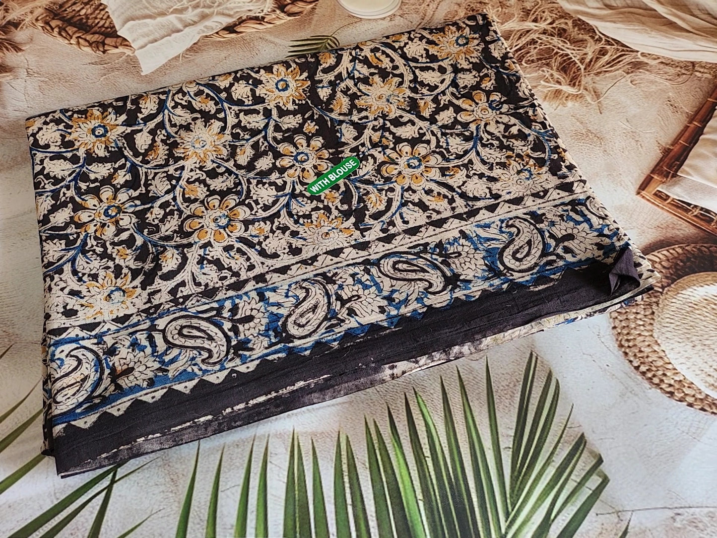 Kalamkari Mul Cotton - Black
