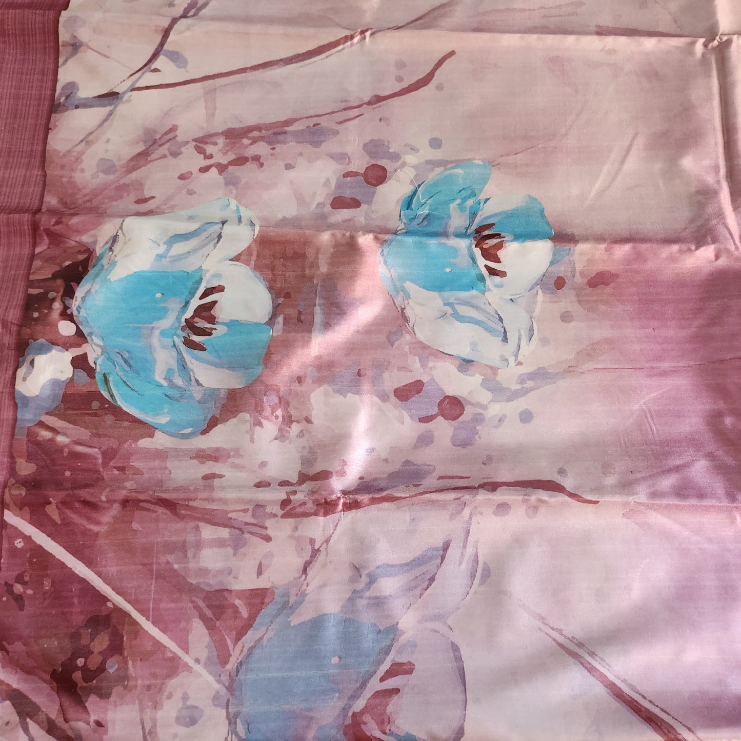 Habutai Silk Sari - Onion Pink