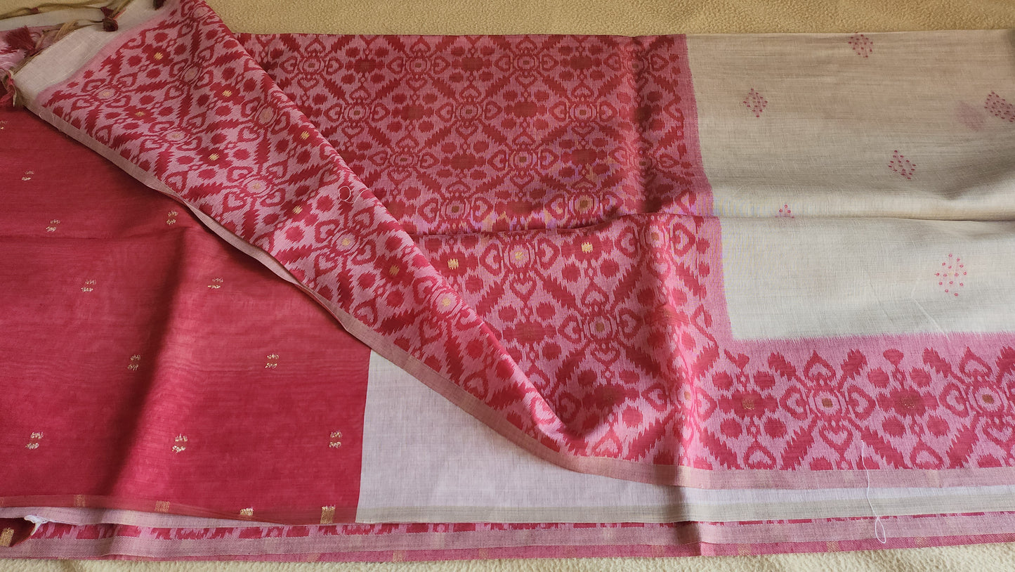 Peace vegan silk saree - Magenta