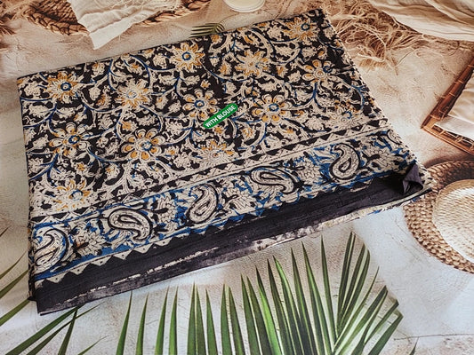 Kalamkari Mul Cotton - Black