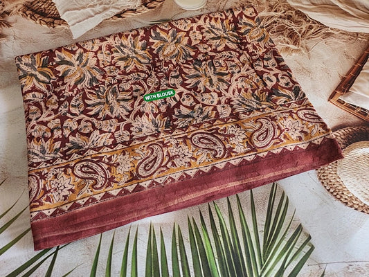 Kalamkari Mul Cotton-Brown