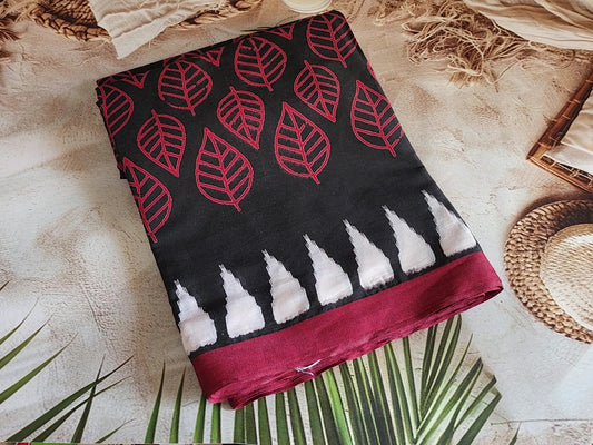 Cotton saree with Pashmina border