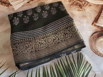 Russian Silk - Black with Rich Pallu & Border