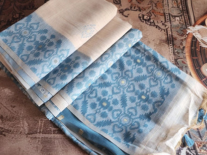 Peace vegan silk saree - Blue