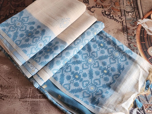 Peace vegan silk saree - Blue