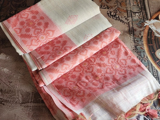 Peace vegan silk saree - Orange
