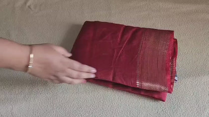 Assam fancy silk saree - Maroon