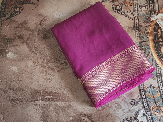 Assam fancy silk saree - Purple