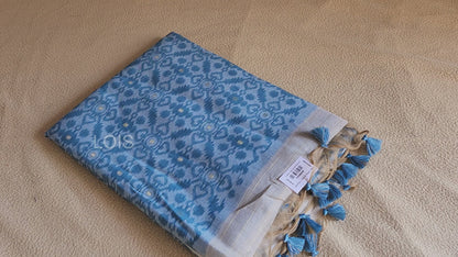Peace vegan silk saree - Blue