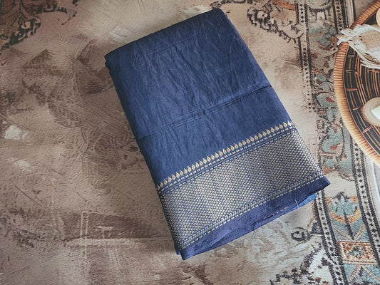 Assam fancy silk saree - Blue